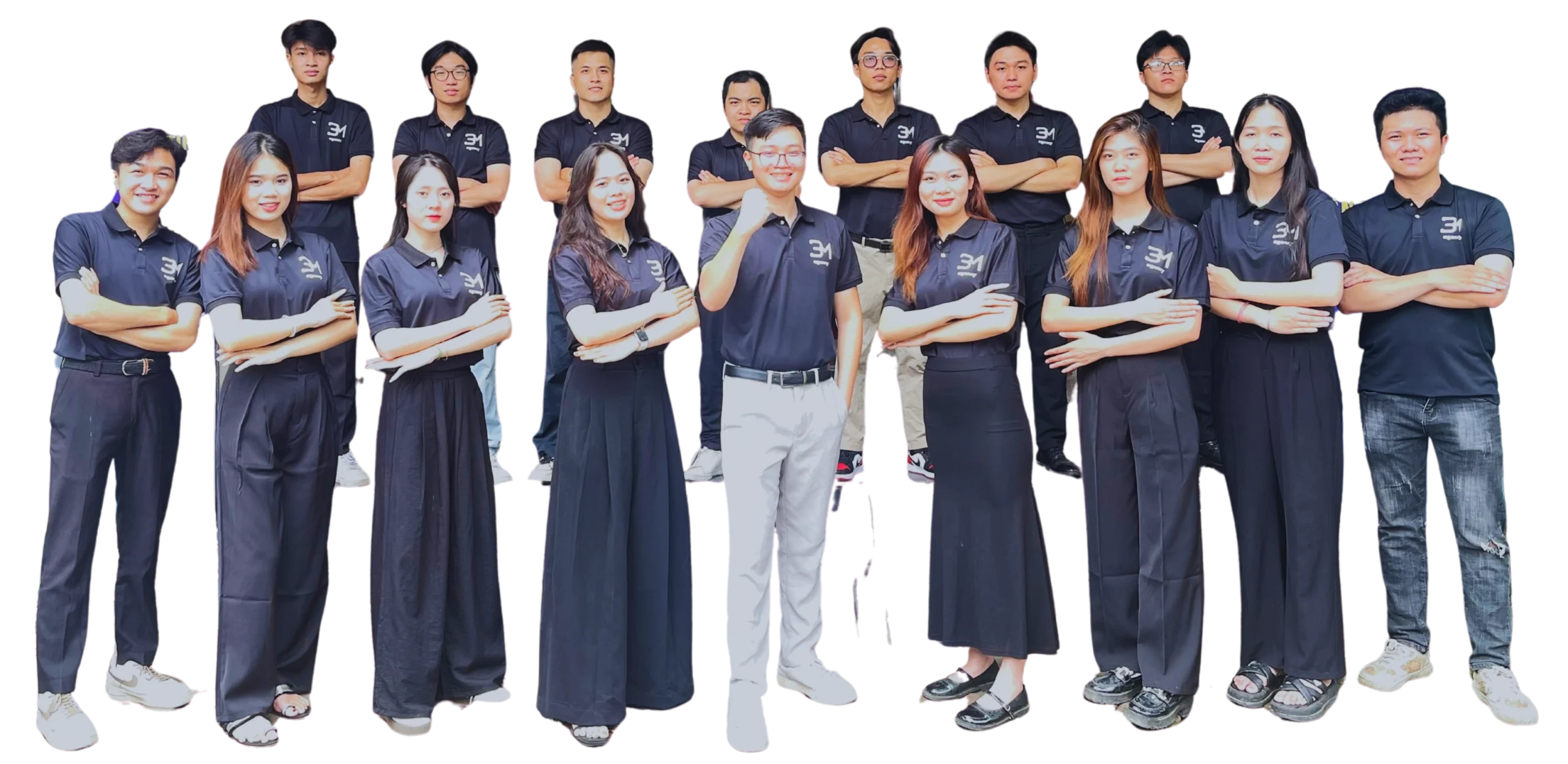 The BM Agency team in company uniforms