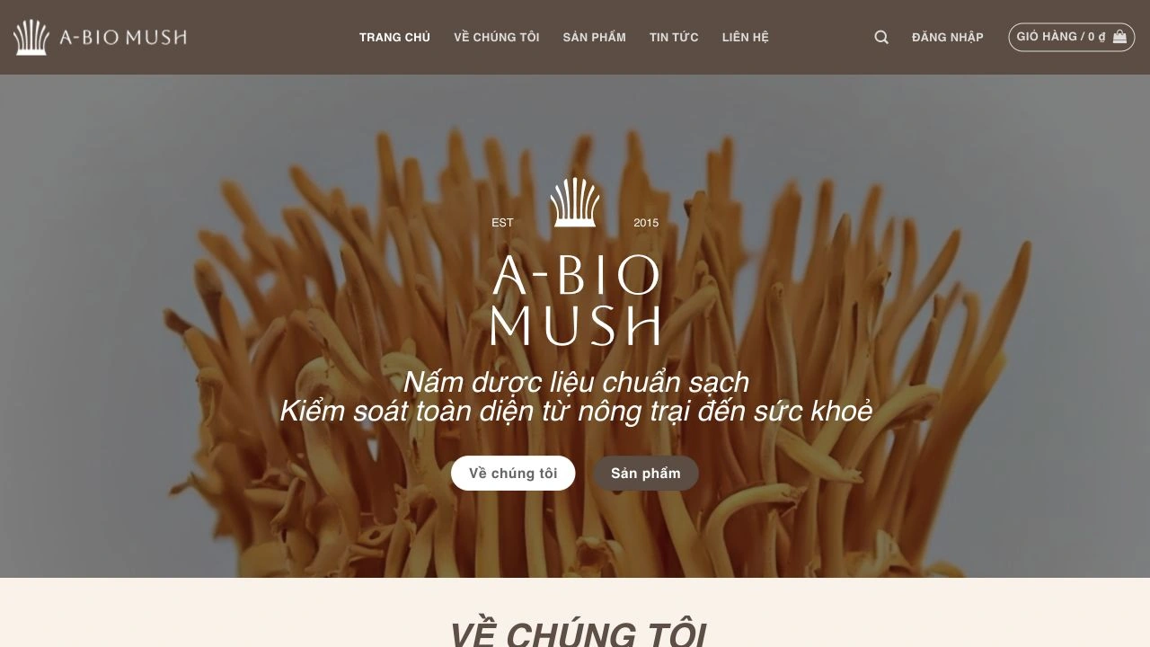 Giao diện website A-Biomush