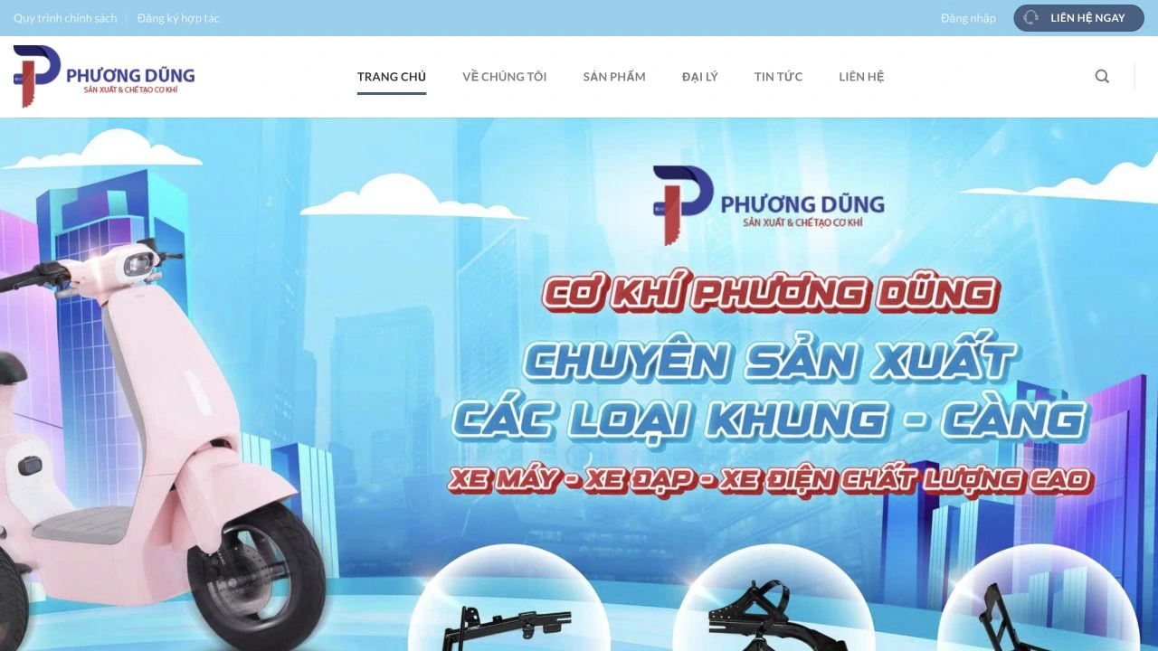 Giao diện website Cơ khí Phương Dung