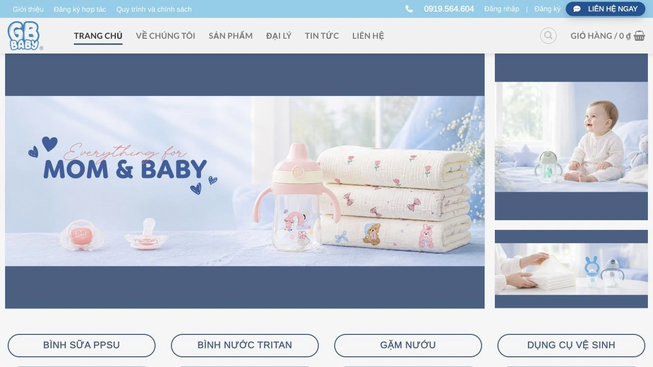 Website design for GB Baby