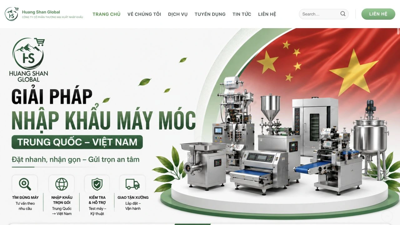 Giao diện website Huang Shan Global
