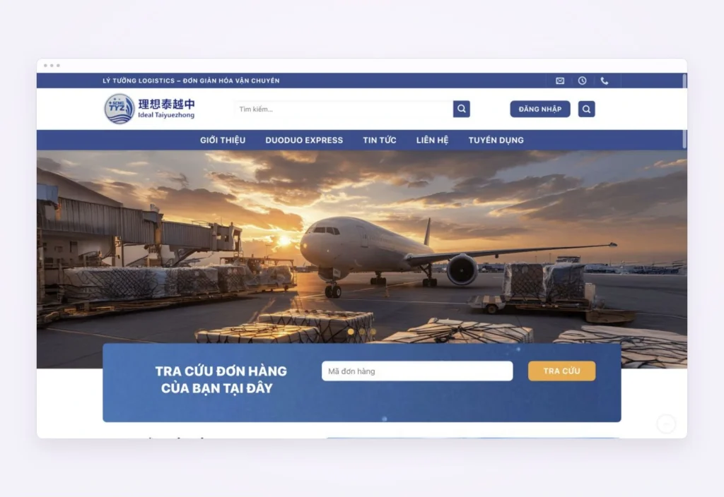 Website design for Lý Tưởng Logistics