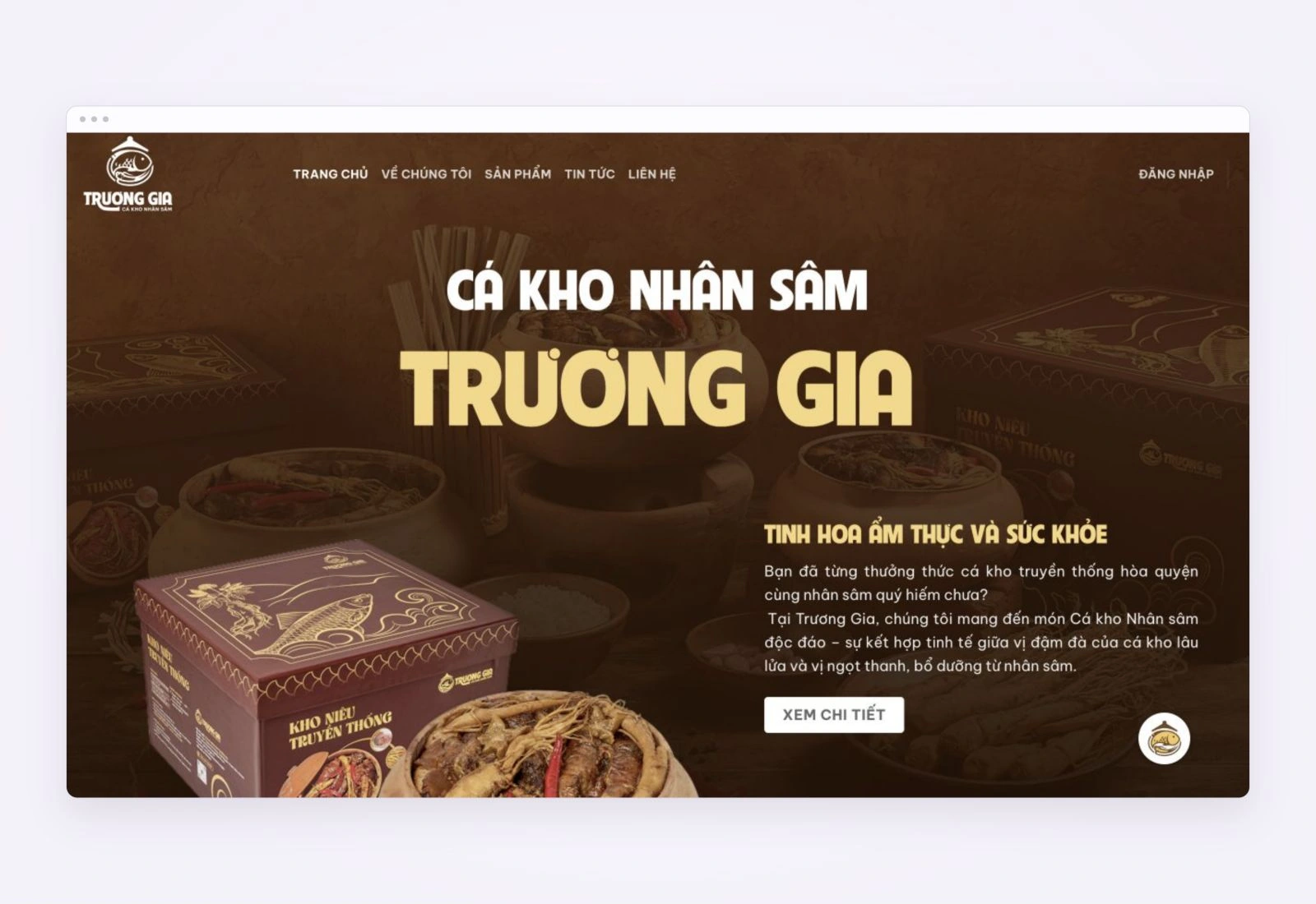 Giao diện website Quà tặng Trương Gia