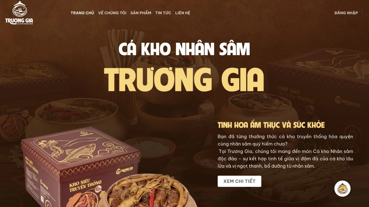 Giao diện website Quà tặng Trương Gia