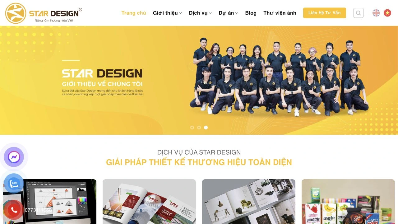 Giao diện website Star Design