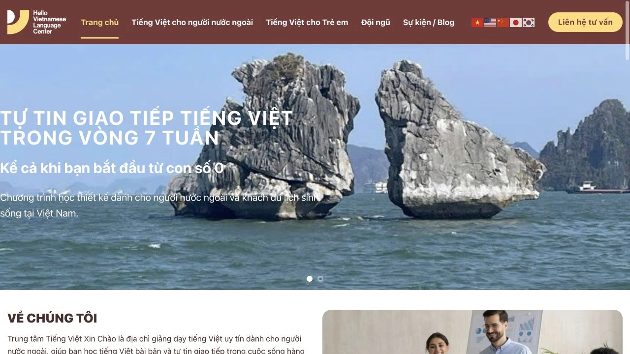 Giao diện website Tiếng Việt Xin Chào