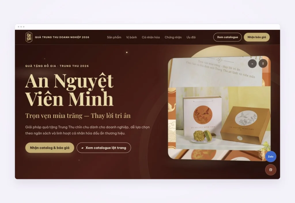 Website design for Đỗ Gia – Mid-Autumn