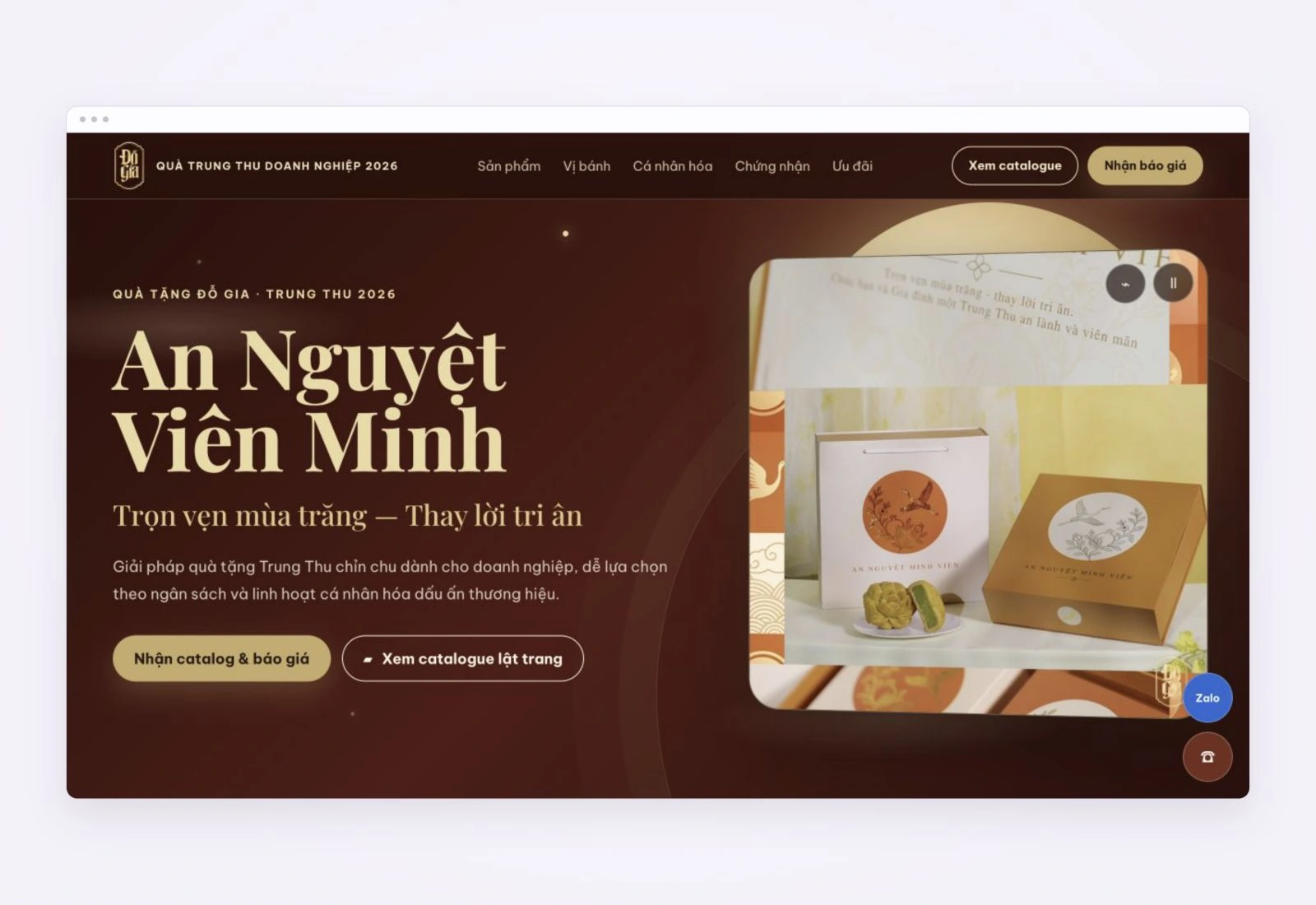 Giao diện website Đỗ Gia – Trung Thu