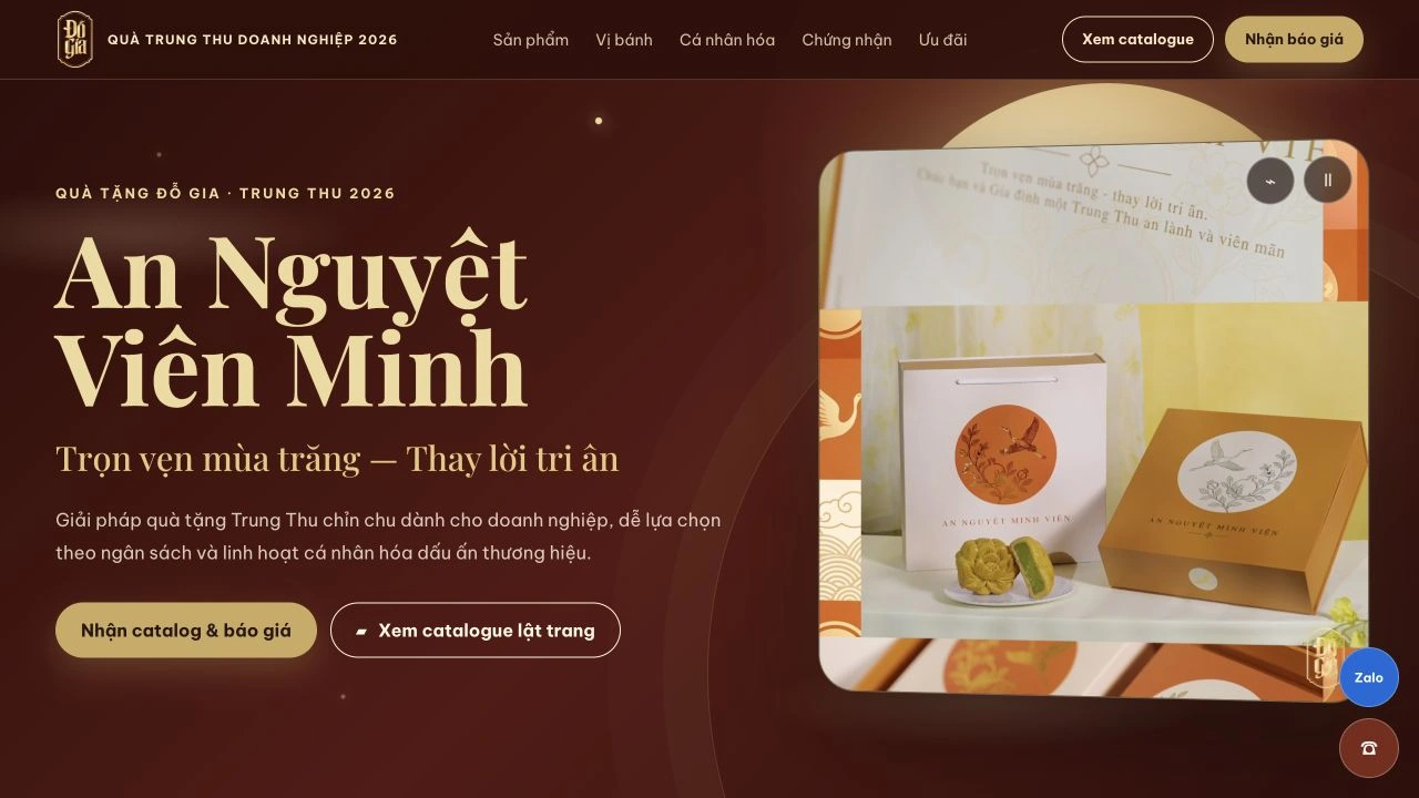 Giao diện website Đỗ Gia – Trung Thu