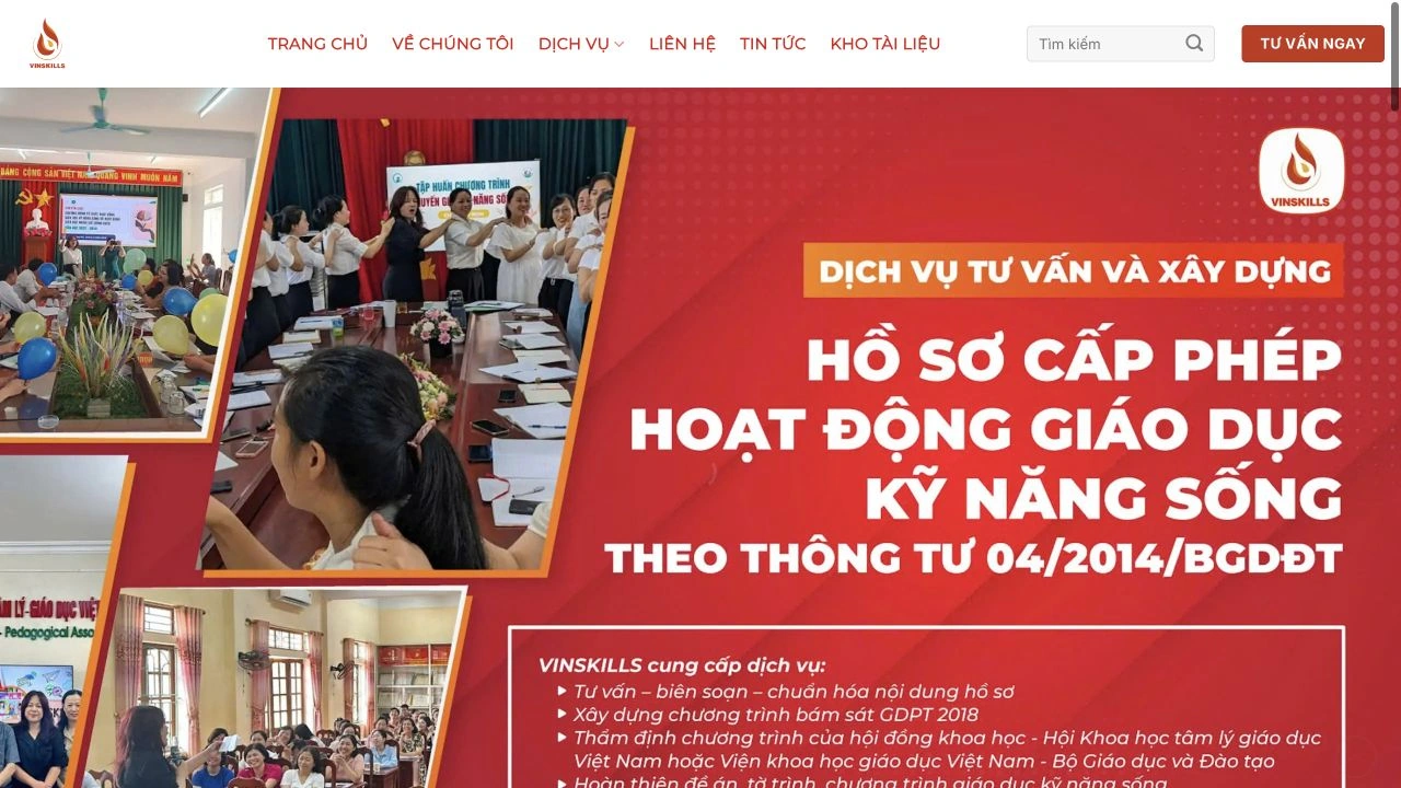 Website design for VinSkills
