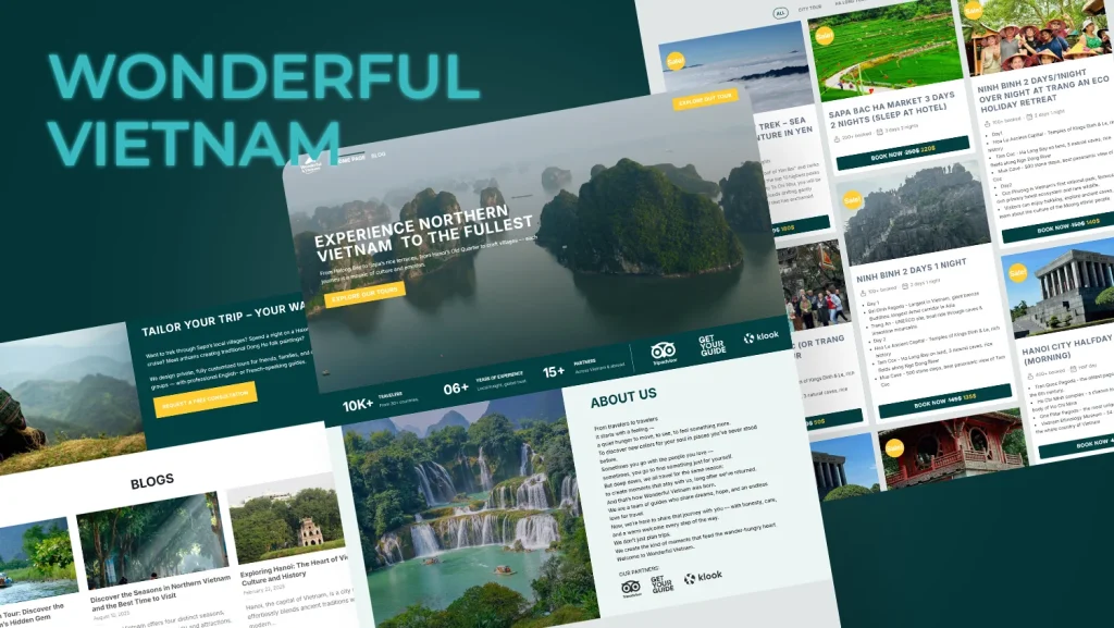 Website design for Wonderful Vietnam